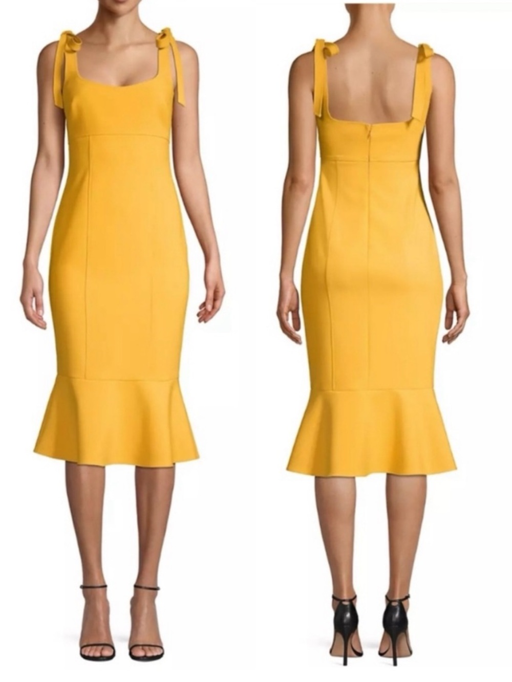 LIKELY Ellery Fluted Hem Midi Dress